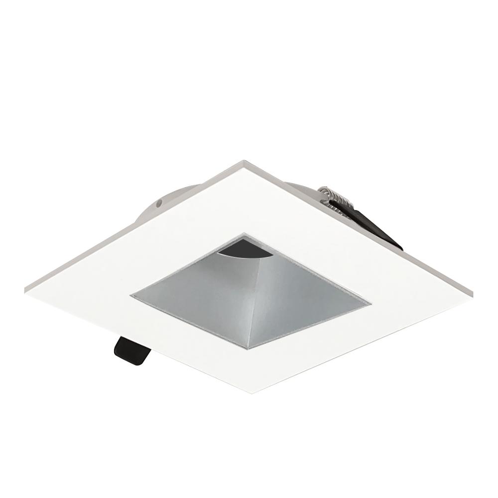 2" Iolite Can-less Square Downlight Trim, Haze Reflector / White Flange