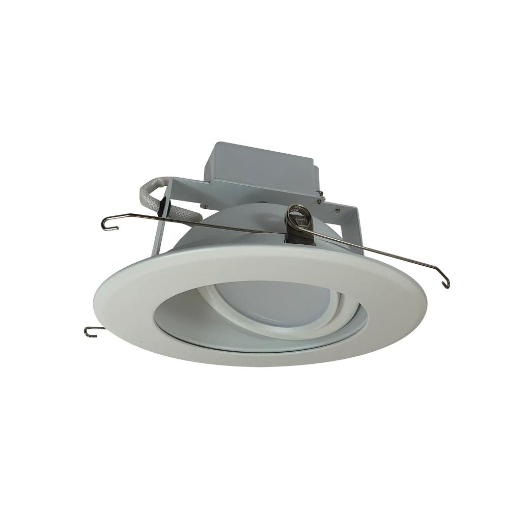 6" Cobalt Adjustable LED Retrofit, 1200lm / 14W, 3000K, White Reflector / White Flange,