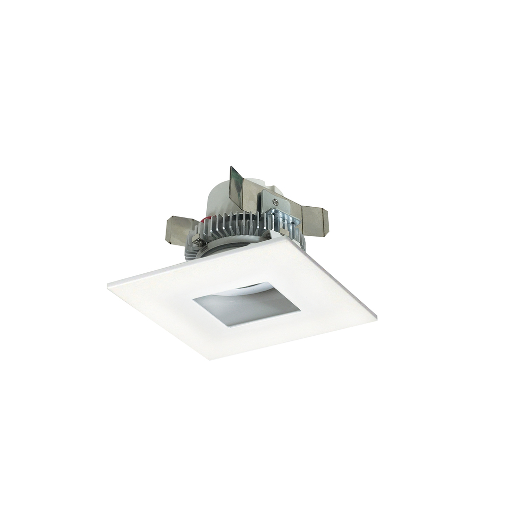 4" Cobalt Click LED Retrofit, Square Pinhole, 750lm / 10W, 2700K, Matte Powder White Flange,