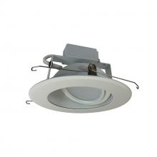 Nora NLCBC-66930XWWLE4EM - 6" Cobalt Adjustable LED Retrofit, 1200lm / 14W, 3000K, White Reflector / White Flange,