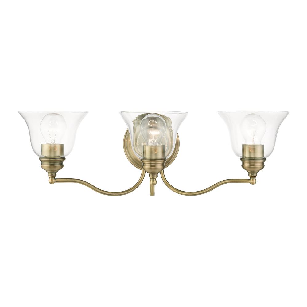 3 Light Antique Brass Vanity Sconce