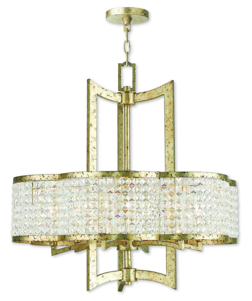 6 Light Winter Gold Chandelier