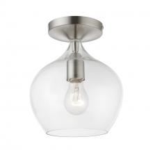 Livex Lighting 49087-91 - 1 Light Brushed Nickel Semi-Flush