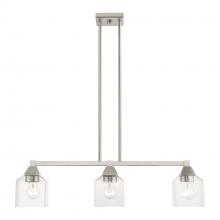 Livex Lighting 49763-91 - 3 Light Brushed Nickel Linear Chandelier