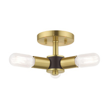 Livex Lighting 51137-12 - 3 Lt Satin Brass Ceiling Mount