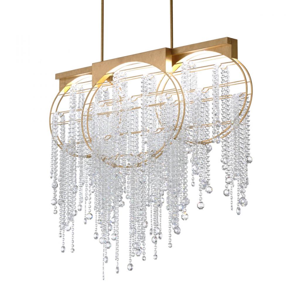 Fantasia 48in LED 3000K/3500K/4000K 120V-277V Linear Pendant in Heirloom Gold with Clear Radiance