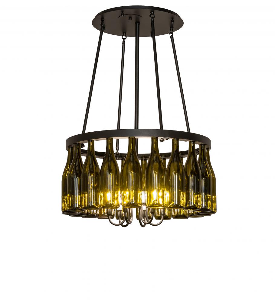 26" Wide Tuscan Vineyard 20 Light Wine Bottle Chandelier