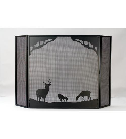 62"W X 40"H Deer at Dawn Fireplace Screen