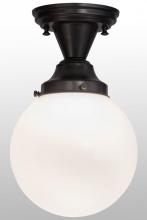 Meyda Blue 154223 - 8"W Revival Schoolhouse White Globe Flushmount