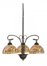 Meyda Blue 16107 - 24"W Tiffany Turning Leaf 3 LT Chandelier