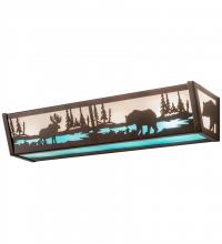 Meyda Blue 188351 - 24"W Moose & Black Bear Vanity Light