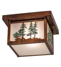 Meyda Blue 212361 - 10" Square Hyde Park Tall Pines Flushmount