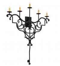 Meyda Blue 216227 - 36" Wide Fleur de Lys 5 Light Wall Sconce