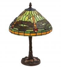 Meyda Blue 220523 - 17" High Dragonfly W/Twisted Fly Mosaic Base Table Lamp