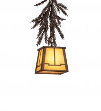 Meyda Blue 245633 - 5.5" Square Pine Branch Valley View Mini Pendant