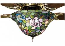 Meyda Blue 27448 - 12"W Tiffany Rosebush Fan Light Fixture