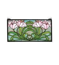 Meyda Blue 79950 - 22"W X 11"H Calla Lily Stained Glass Window