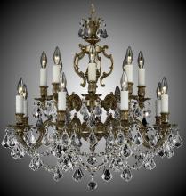 American Brass & Crystal CH9572-A-01G-PI - 8+8 Light Rosetta Chandelier