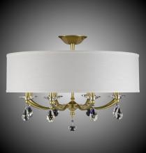 American Brass & Crystal FM5497-O-32G-36G-ST-GL - 32 inch Kensington Empire Drum Shade Flush Mount