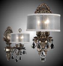 American Brass & Crystal WS9420-ALN-01G-PI-GL - 3 Light Shaded Wall Sconce