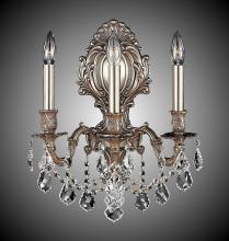 American Brass & Crystal WS9425-A-01G-PI - 3 Light Fleur-De-Lis Medium Wall Sconce