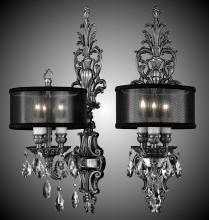 American Brass & Crystal WS9480-ALN-01G-PI-GL - 3 Light Shaded Extended Wall Sconce