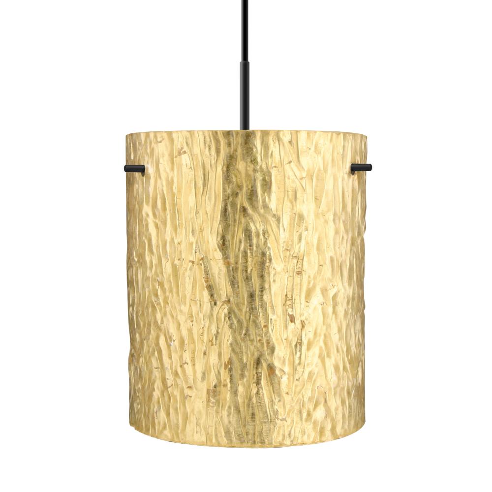 Besa Tamburo 8 Pendant, Stone Gold Foil Black Finish, 1x11W LED