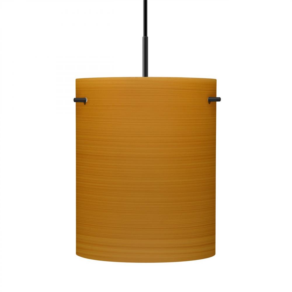 Besa Tamburo 8 Pendant, Oak, Black Finish, 1x11W LED