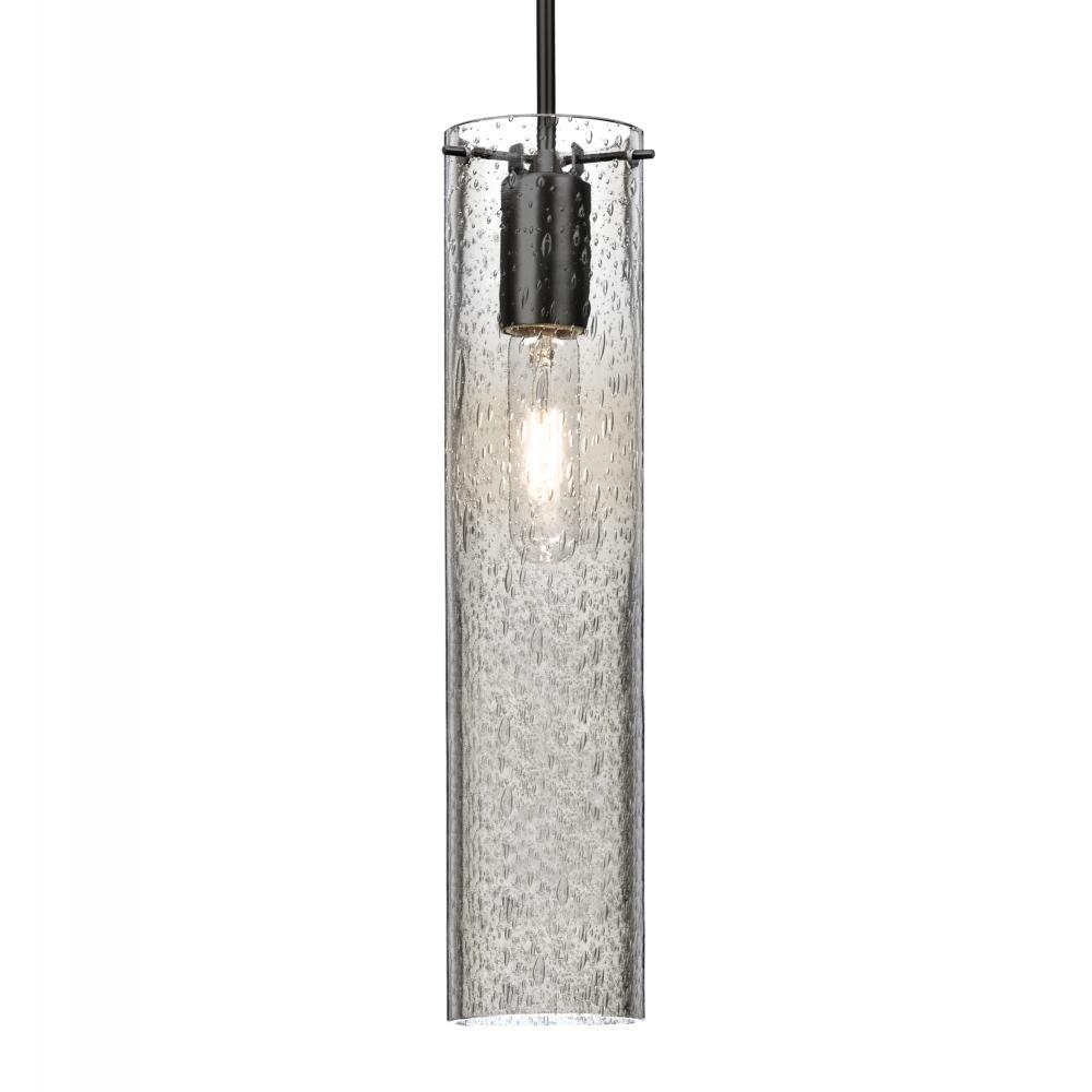 Besa, Juni 16 Cord Pendant, Clear Bubble, Black, 1x4W LED Filament