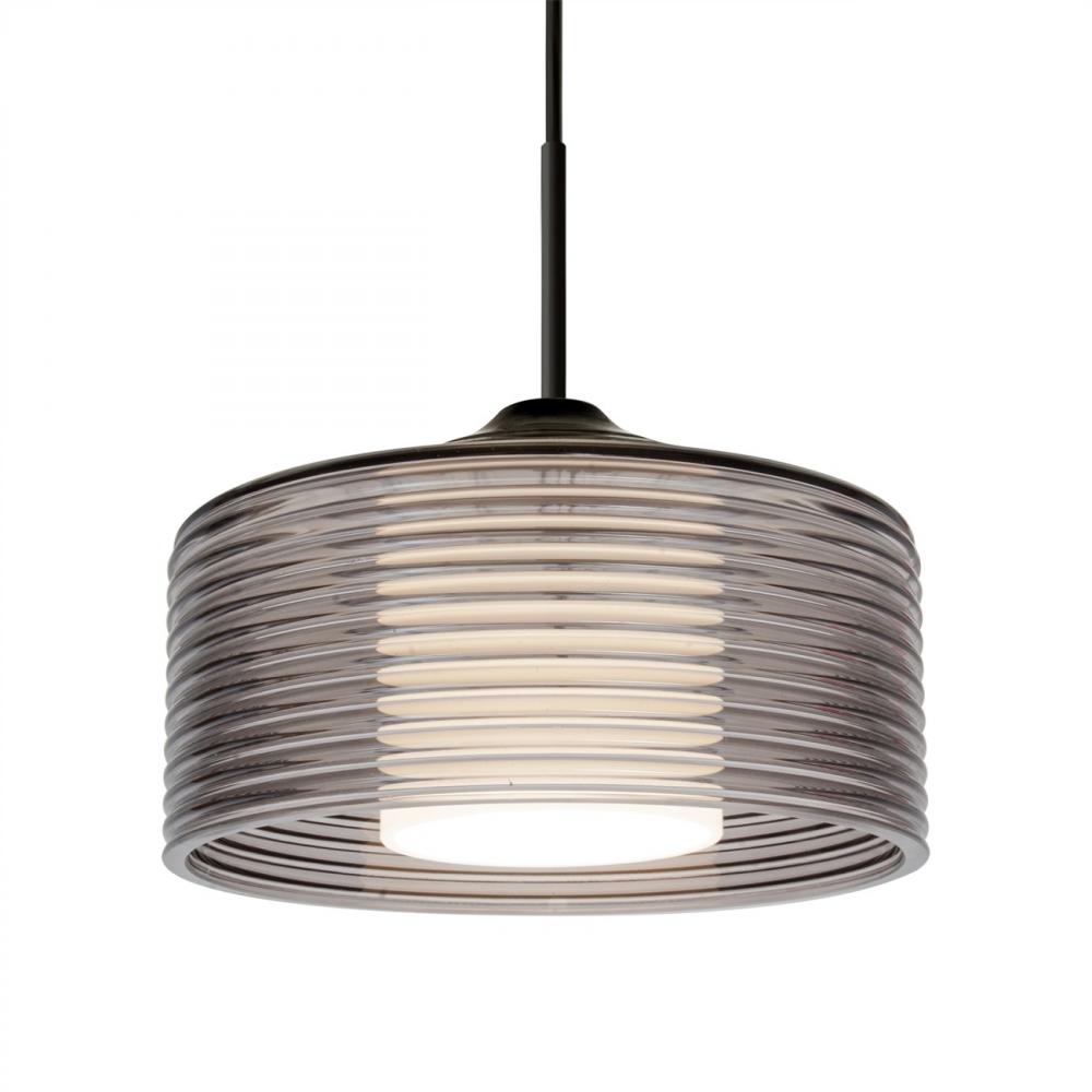 Besa Belu Pendant, Smoke Shade, Black Finish, 1x5W LED