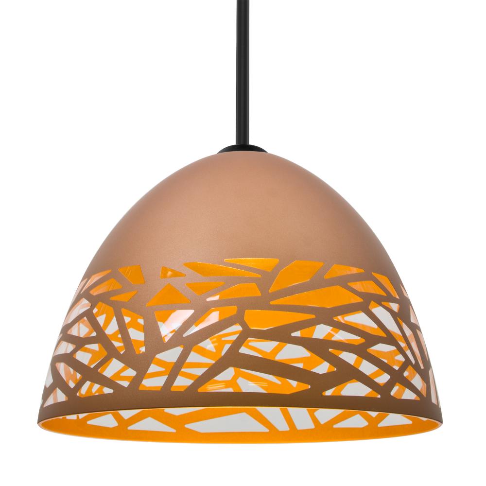 Besa Kiev Stem Pendant, Copper, Black Finish, 1x9W LED