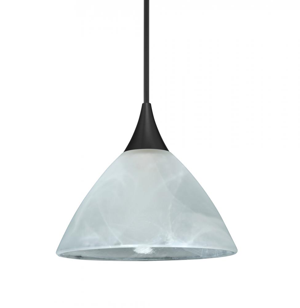 Besa Pendant Domi, Black Finish, Marble 1x6W LED