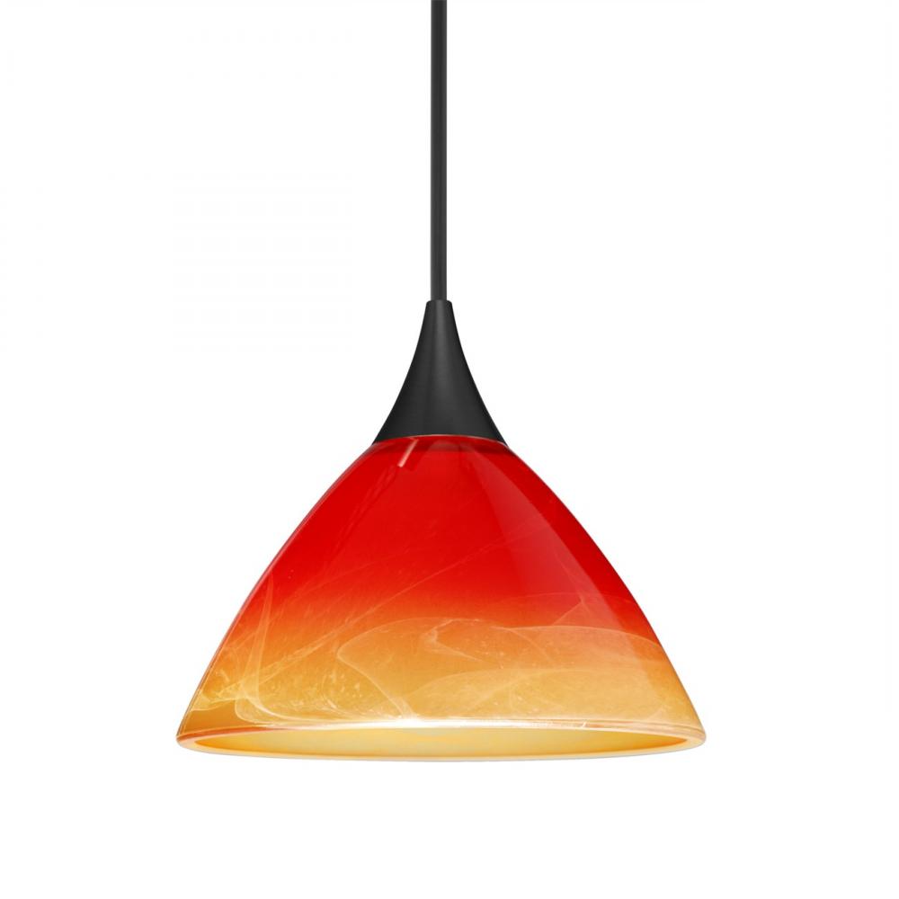 Besa Pendant Domi, Black Finish, Solare 1x6W LED