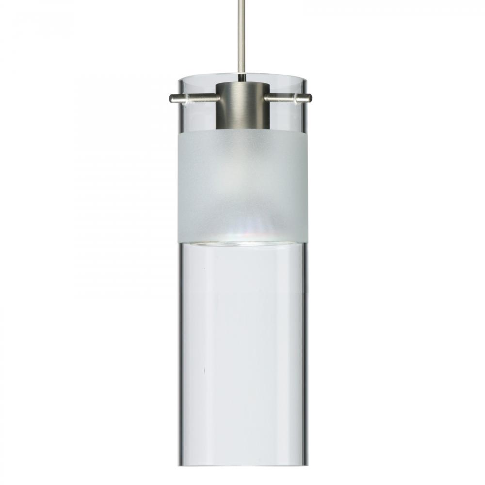 Besa, Scope 7 Cord Pendant, Clear/Frost, Satin Nickel Finish, 1x50W MAX GY6.35 Base