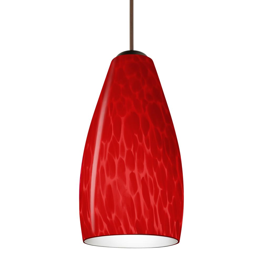 Besa, Karli Cord Pendant, Red Cloud, Bronze Finish, 1x5W LED