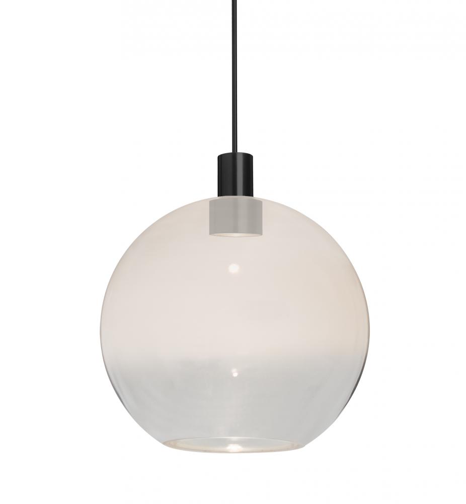 Besa, Newton 8 Cord Pendant, Milky White/Clear, Black Finish, 1x3W LED