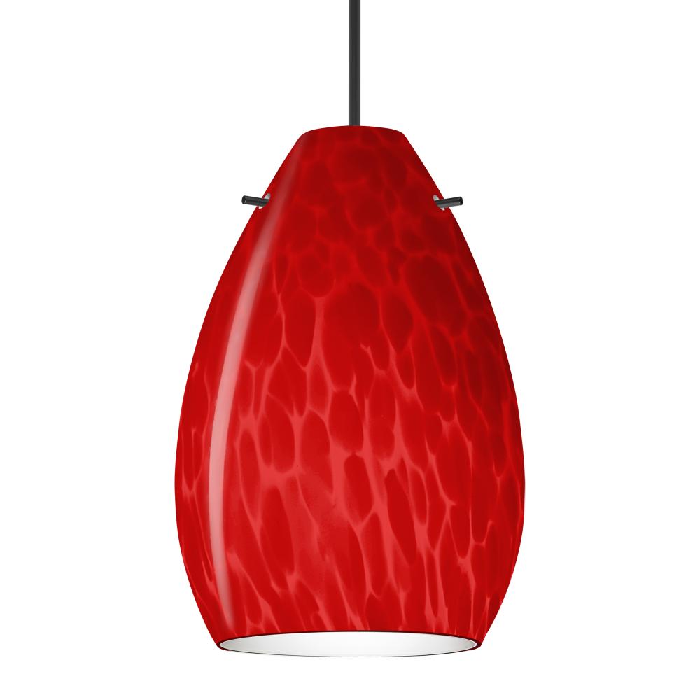 Besa, Pera 6 Cord Pendant, Red Cloud, Black Finish, 1x5W LED