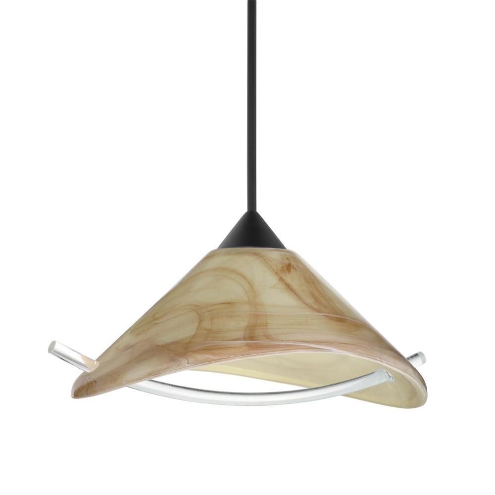 Besa Pendant Hoppi, Black Finish, Mocha/Clear 1x3W LED