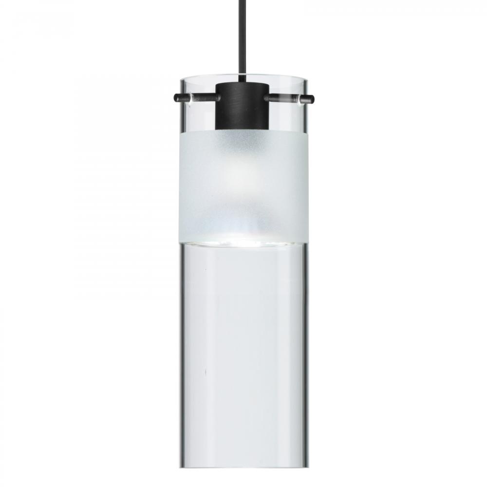 Besa Pendant Scope 7, Black Finish, Clear/Frost 1x5W LED