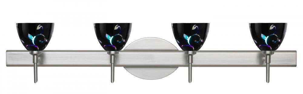 Besa Divi Wall 4SW Black Dicro Vine Satin Nickel 4x5W LED