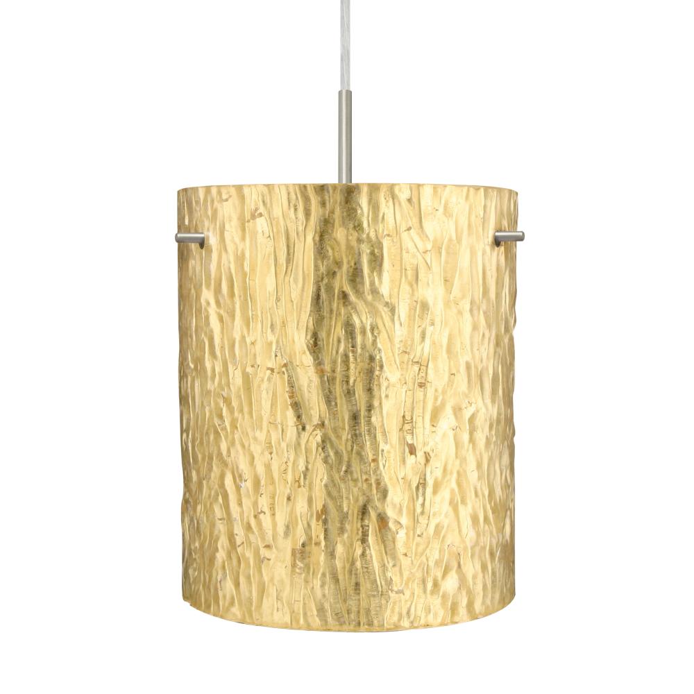 Besa Tamburo 8 Pendant, Stone Gold Foil, Black Finish, 1x11W LED