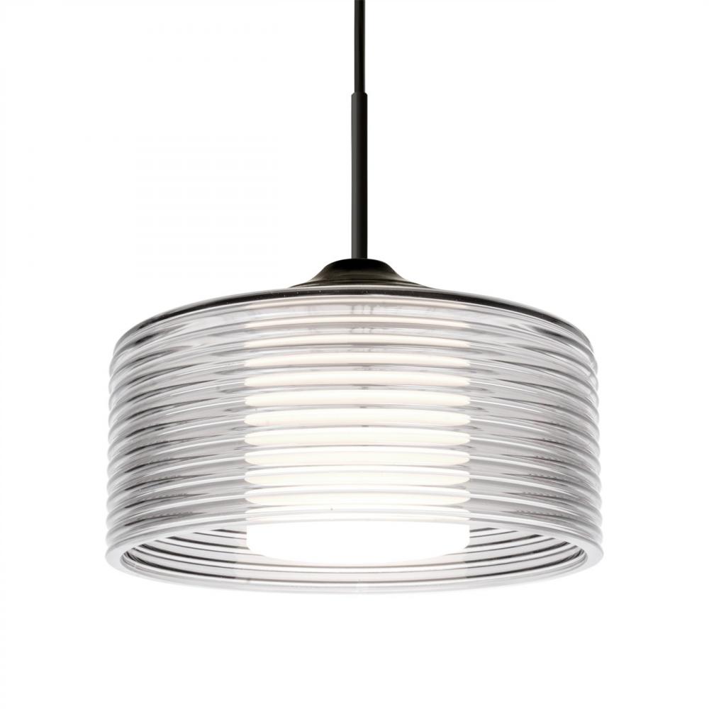 Besa Belu Pendant for Multiport Canopy, Clear Shade, Black Finish, 1x5W LED