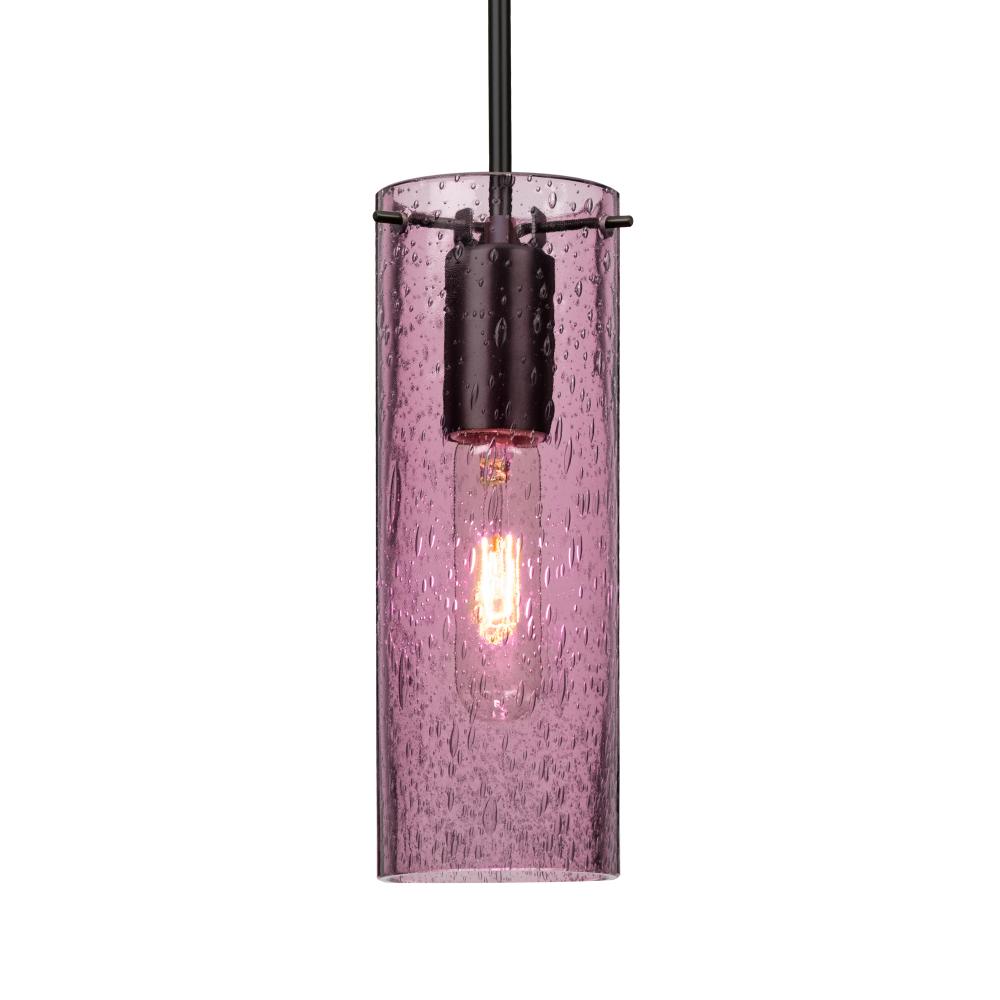 Besa, Juni 10 Pendant For Multiport Canopy, Plum Bubble, Black, 1x4W LED Filament