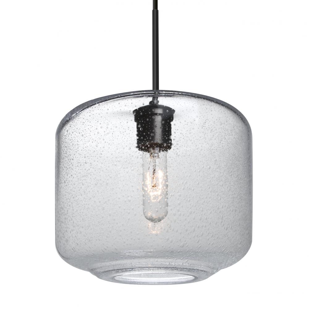 Besa Niles 10 Pendant For Multiport Canopy, Clear Bubble, Black Finish, 1x4W LED Filament