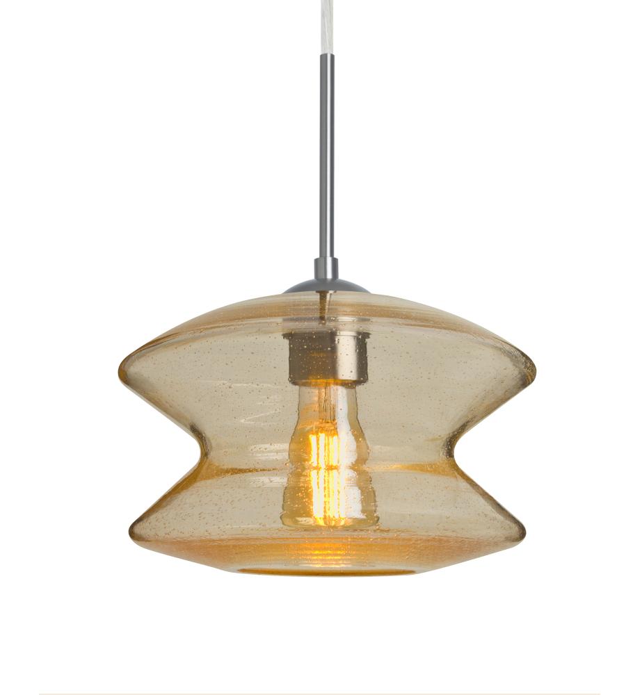 Besa, Zen Cord Pendant For Multiport Canopy, Gold Bubble, Satin Nickel Finish, 1x8W L