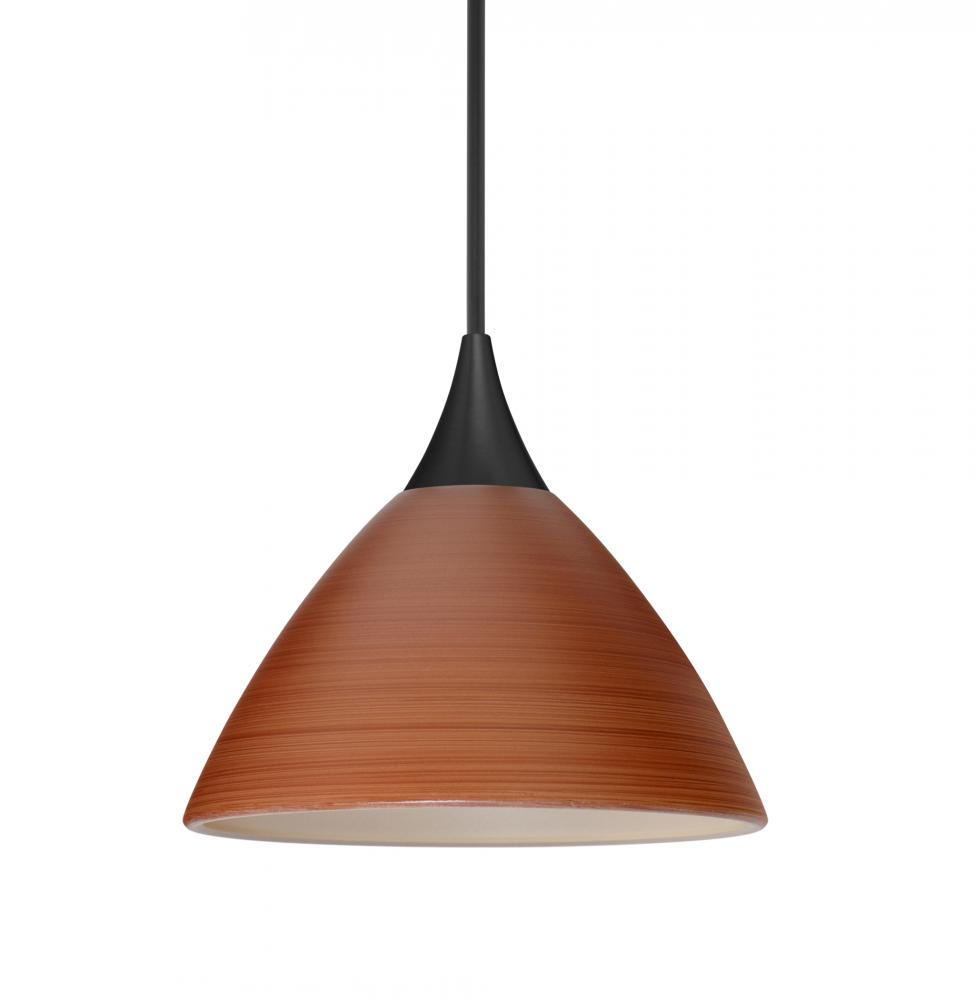 Besa Pendant Domi, Black Finish, Cherry 1x5W LED