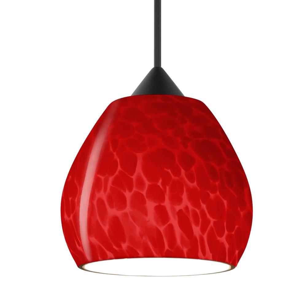 Besa Pendant Tay Tay, Black Finish, Red Cloud 1x5W LED