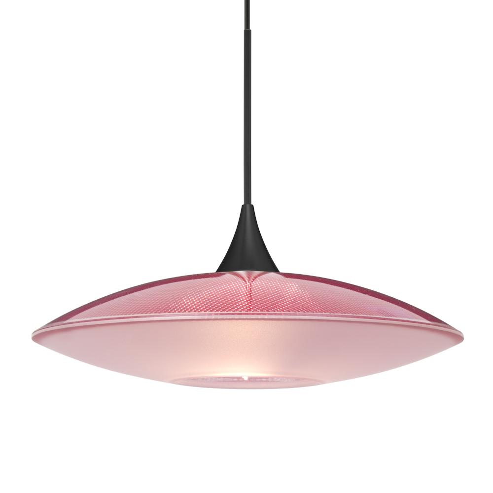 Besa Pendant Spazio, Black Finish, Red/Frost 1x5W LED