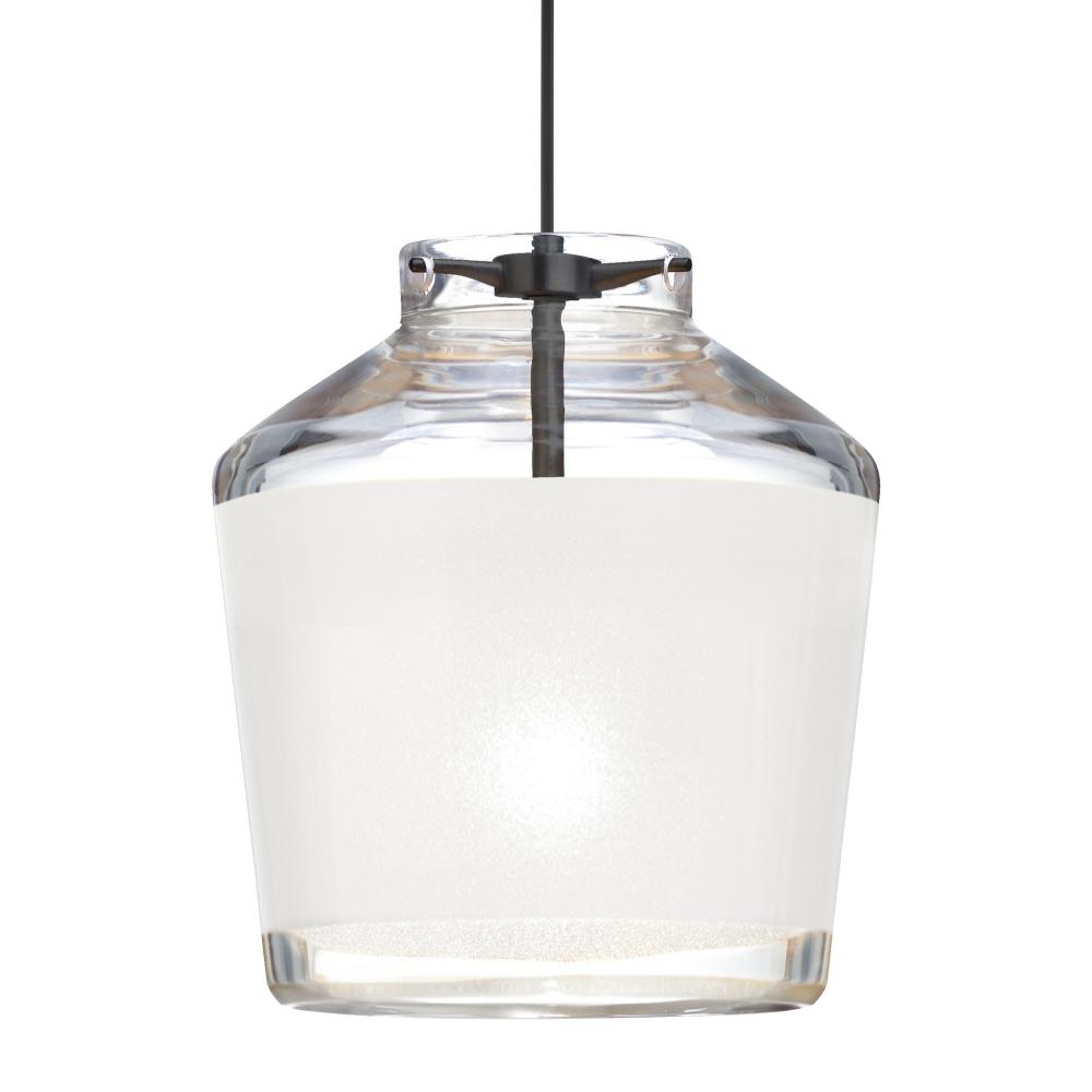 Besa Pendant Pica 6 Black Finish, White Sand 1x5W LED