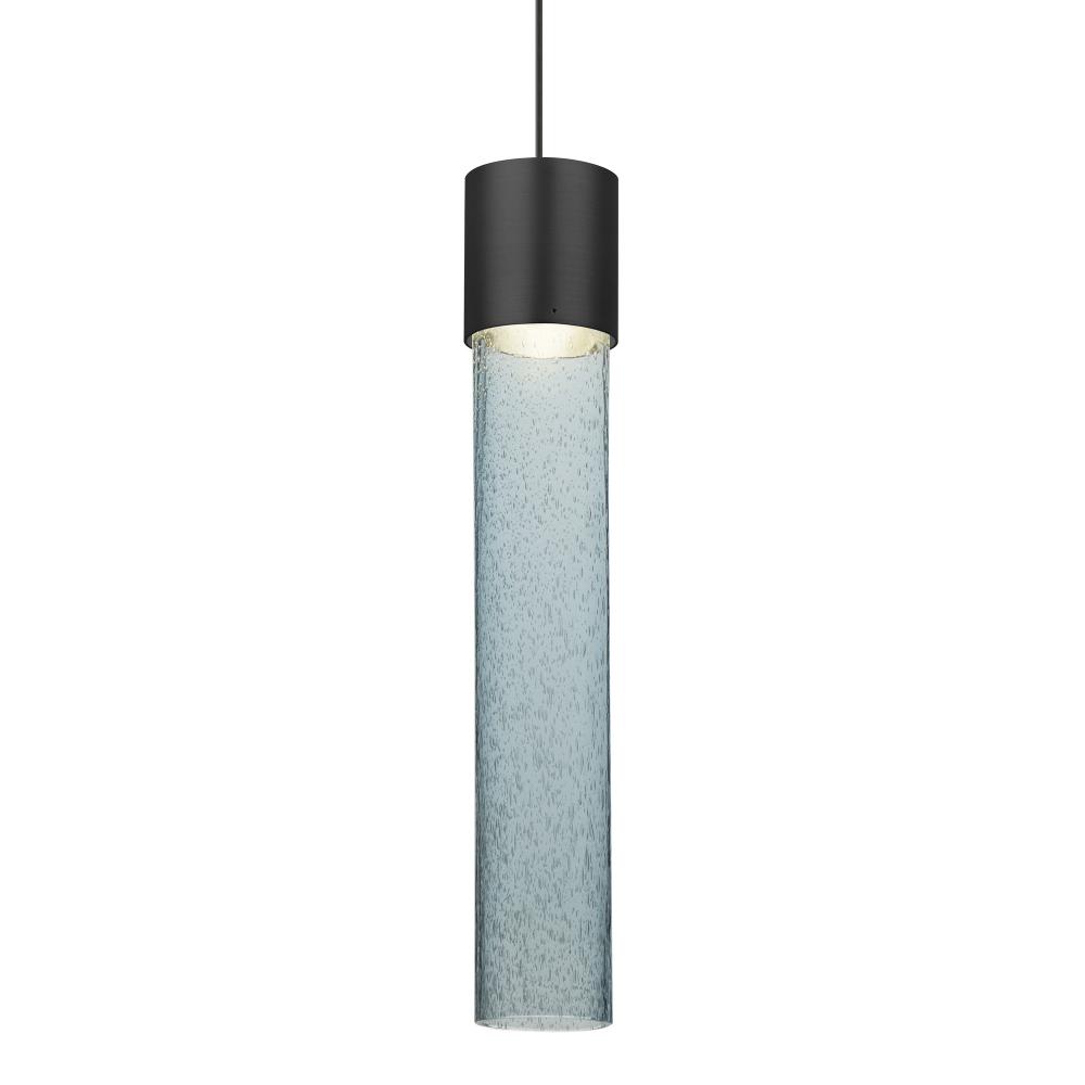 Besa Wanda 12 Pendant, Blue Bubble, Black Finish, 1x3W LED